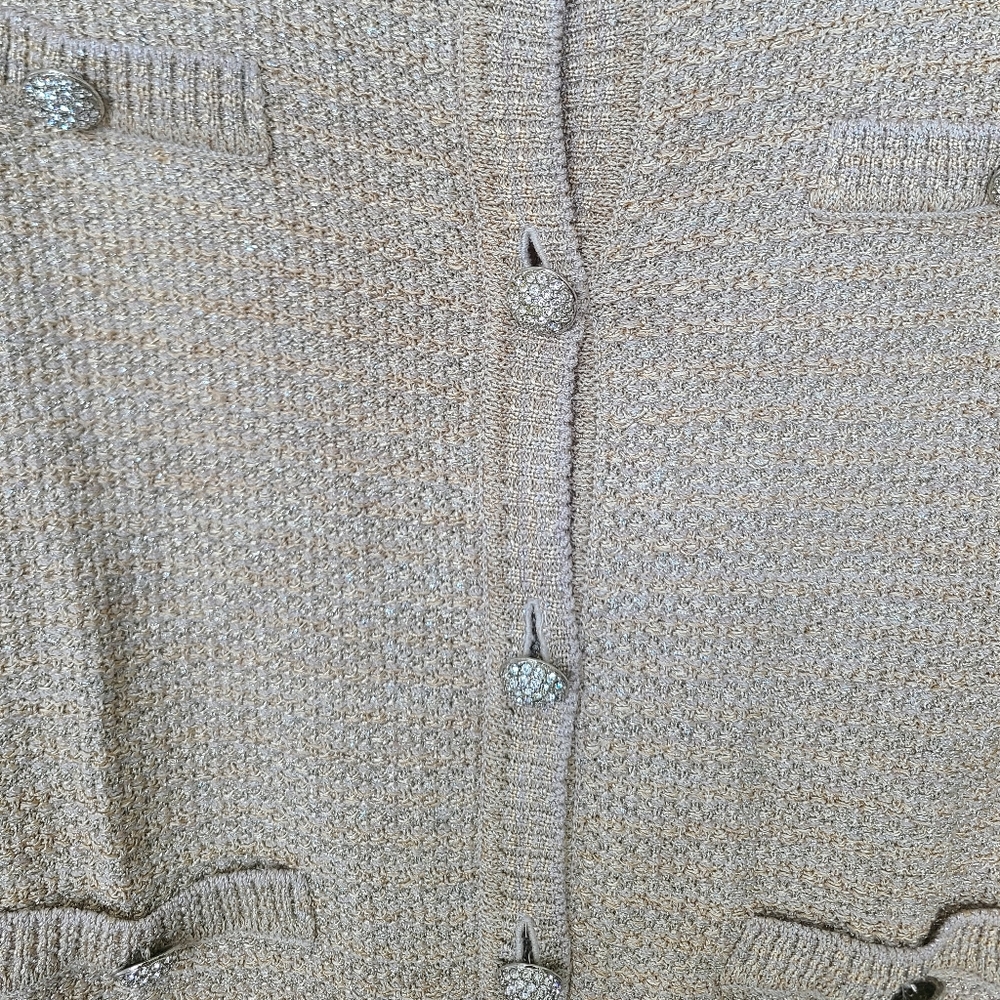 St. John Gold Silver Threading Blazer Jacket Swea… - image 3